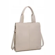 Torebki damskie - Torebka Damska Worek Shopper LUIGISANTO Beżowa Format A4 - miniaturka - grafika 1