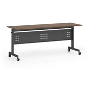 Biurka - Mobilny stół PRIMO MOBI, 1800 x 600 mm, podstawa czarna, orzech - miniaturka - grafika 1