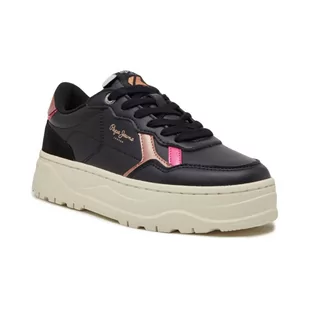 Pepe Jeans London Skórzane trampki KORE POPPY - Trampki damskie - miniaturka - grafika 1