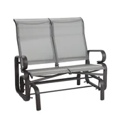 Fotele i krzesła ogrodowe - Beliani Ławka ogrodowa bujana brązowa BORGIO - miniaturka - grafika 1