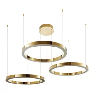 Lampy sufitowe - Lampa wisząca CIRCLE LED złota na 1 podsufitce DN924-40+60+60 gold Step Into Design - miniaturka - grafika 1
