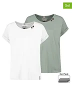 Koszulki i topy damskie - Sublevel Koszulki (2 szt.) w kolorze białym i miętowym - miniaturka - grafika 1