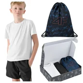 Koszulki dla chłopców - Świąteczny zestaw 4F koszulka, spodenki i worek w prezentowym boxie 20S 158/164 - miniaturka - grafika 1