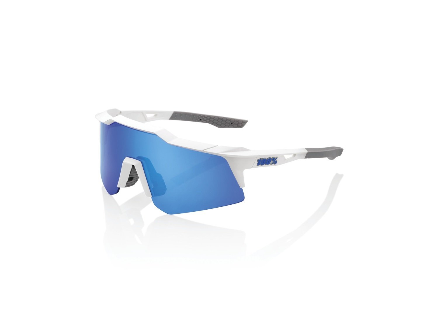 Okulary przeciwsłoneczne 100% lustrzane soczewki Speedcraft XS, wykończenie: matowa biel