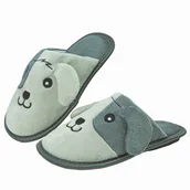 Kapcie damskie - Kapcie dziecięce laczki piesek szare wygodne wsuwane Captain Mike 30 - miniaturka - grafika 1