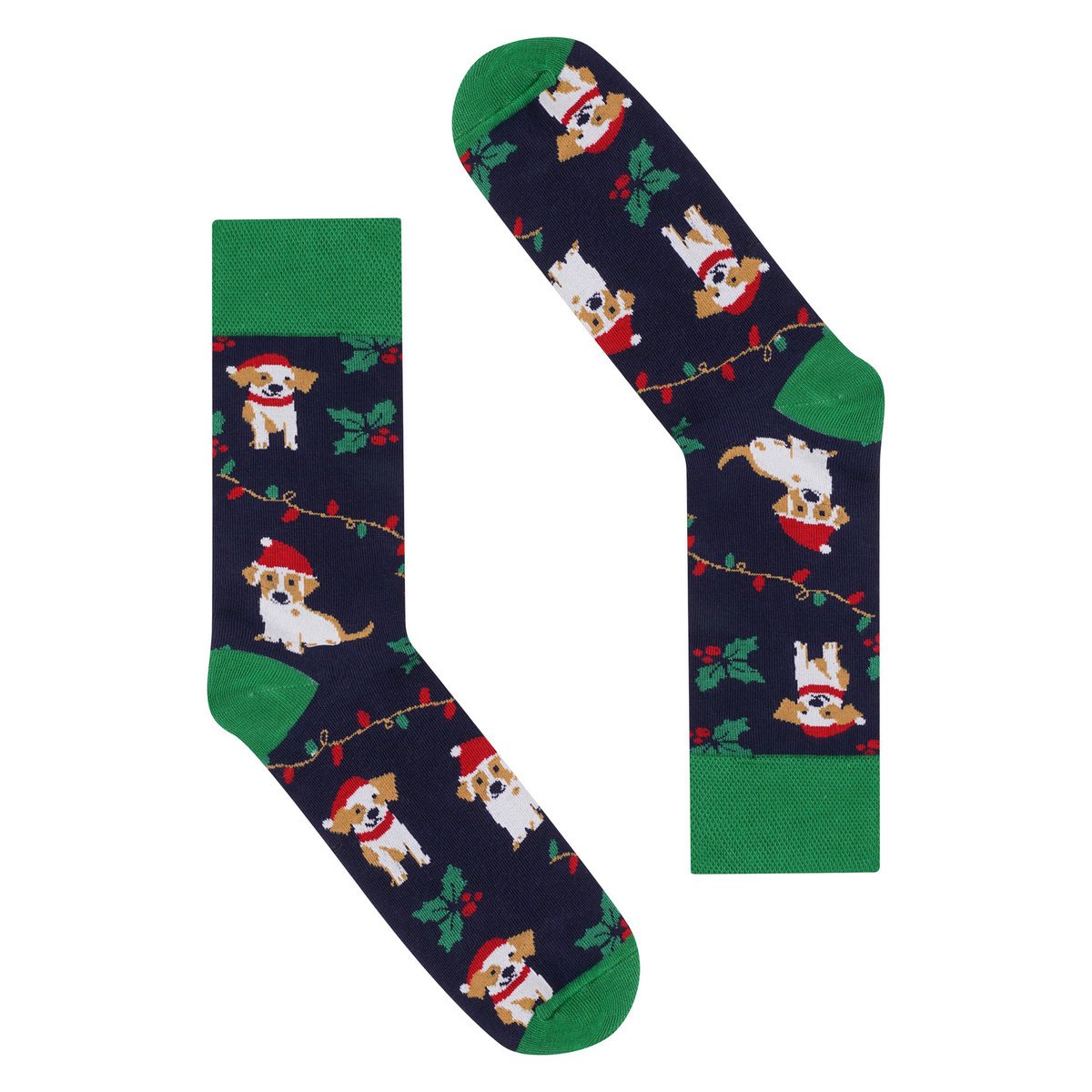 Skarpetki świąteczne w psy 35-38 skarpety świąteczne damskie męskie granat