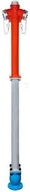 Akcesoria hydrauliczne - Hydrant zewnętrzny nadziemny UNO, łamany, DN80, PN16, gł. zabudowy Rd=1500mm, wys.H=2350mm, pojedyncze zamknięcie, kolumna stalowa, kolor czerwony - miniaturka - grafika 1
