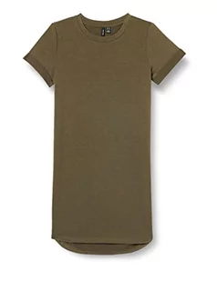 VERO MODA Sukienka damska VMSASHAMILLA SS Sweat Dress NOOS, Kalamata, L, Kalamata, L - Sukienki - miniaturka - grafika 1