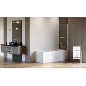 Parawany nawannowe - CALDO DS-0031 Parawan wannowy CALDO 70x140 szkło czyste z powłoką - miniaturka - grafika 1