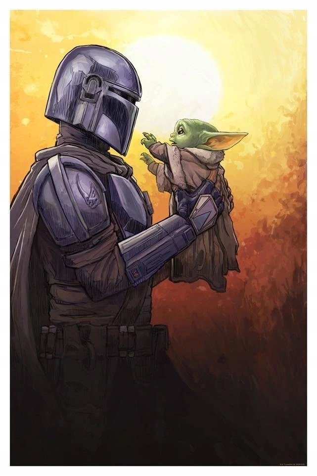 PUZZLE STAR WARS Baby Yoda A3 252 el z Nadrukiem + IMIĘ Pudełko