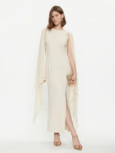 Rinascimento Sukienka koktajlowa CFC0117677003 Beżowy Regular Fit - Sukienki - miniaturka - grafika 1