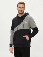 Bluzy męskie - Under Armour Bluza techniczna Ua Essential Flc Blocked Hd 1383070-001 Czarny Loose Fit - miniaturka - grafika 1