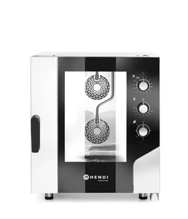 Piec konwekcyjno-parowy 6x GN 1/1, elektryczny, sterowanie elektromechaniczne, HENDI, 400V/10400W, 730x784x(H)850mm - Piece, kotły  i płyty grzejne gastronomiczne - miniaturka - grafika 1