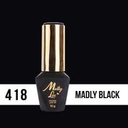 Lakiery hybrydowe - Molly Lac Lakier hybrydowy MollyLac Limited Edition Madly Black 10 g Nr 418 - miniaturka - grafika 1