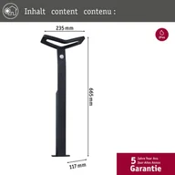 Lampy ogrodowe - Paulmann Inteligentny słupek oświetleniowy Alara, RGBW antracyt IP44 - miniaturka - grafika 1