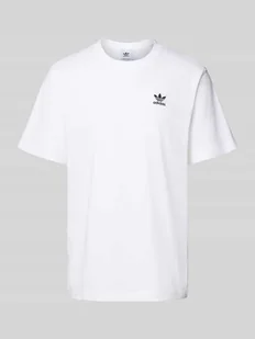 T-shirt z wyhaftowanym logo i okrągłym dekoltem - Koszulki męskie - miniaturka - grafika 1