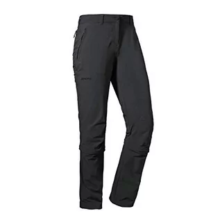 Spodnie damskie - Schöffel Engadin1 Zip Off wygodne i elastyczne spodnie damskie z funkcją Zip-Off i chłodzące i szybkoschnące spodnie outdoorowe dla kobiet szary szary (Asphalt) 80 12640 - grafika 1