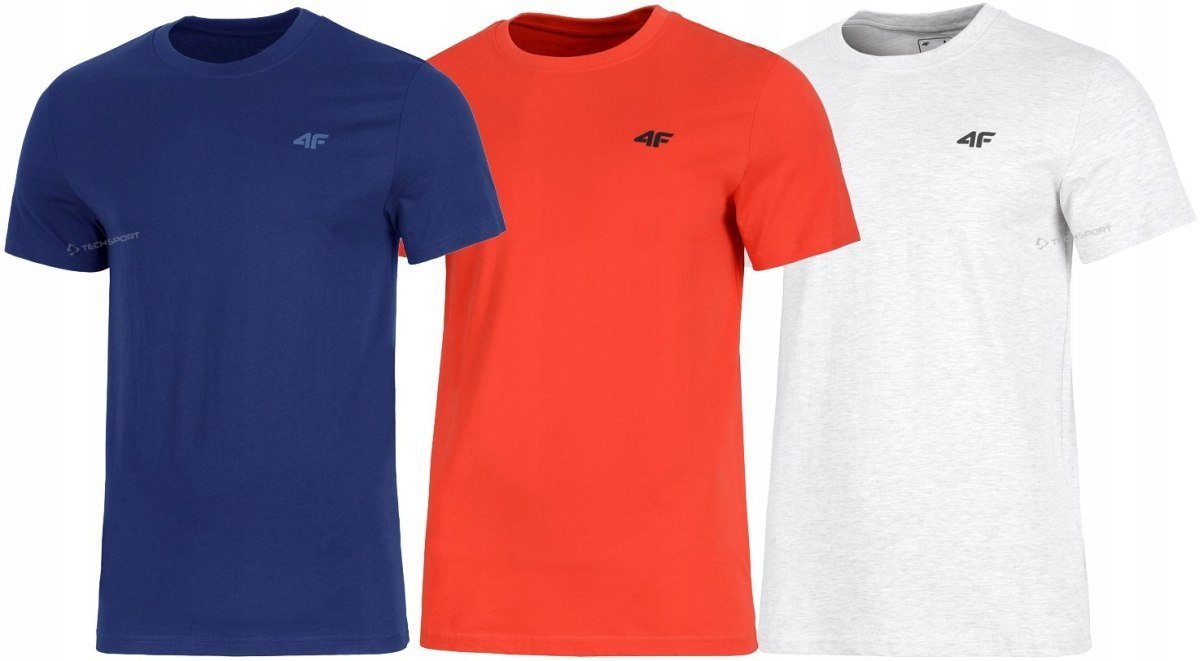 4F ZESTAW 3szt. 3-PAK MÄSKA KOSZULKA T-SHIRT 100% BAWEĹNA / rozm L