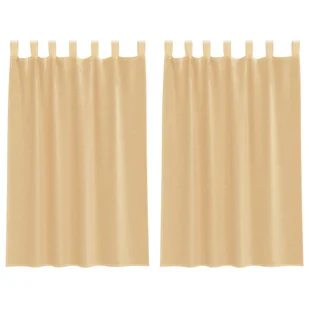vidaXL Zasłony woalowe z pętelkami 2 szt. Piaskowe 140x175 cm - Zasłony vidaXL Zasłony woalowe z pętelkami 2 szt. Piaskowe 140x175 cm - Zasłony - miniaturka - grafika 1