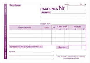 Emeko Tomecki I Płaczek S.k.a Druk Rachunek ryczałt (poziom) A6 1+1 - Druki akcydensowe - miniaturka - grafika 2