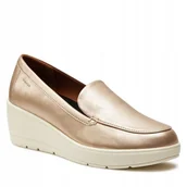 Czółenka - Geox Damskie Czółenka Na Koturnie Złote 41 Żtp - miniaturka - grafika 1