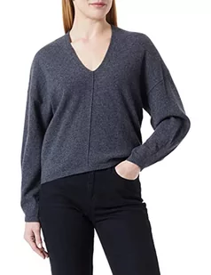 Sisley Damski sweter z dekoltem w serek L/S 1044M400B, czarny melanż 79E, XS - Swetry damskie - miniaturka - grafika 1