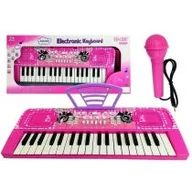 Instrumenty muzyczne dla dzieci - Leantoys Keyboard 37 klawiszy różowy - miniaturka - grafika 1