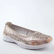 Baleriny - Vinceza 95324 damskie baleriny skórzane ażurowe lekkie - miniaturka - grafika 1