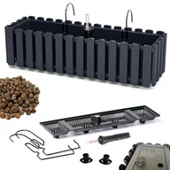 Donice - Skrzynka na balustradę DDEF600W Doniczka balkonowa + Keramzyt 1l - miniaturka - grafika 1