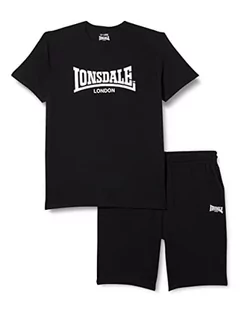 Koszulki męskie - Lonsdale Męski T-shirt i szorty MOY, czarny/biały, XXL - grafika 1