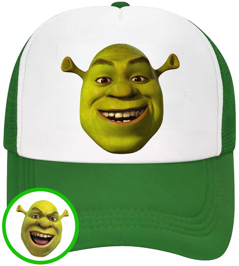 CZAPKA Z DASZKIEM SHREK DLA DZIECI SIATKA ZIELONA BEJSBOLÓWKA