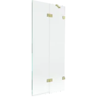 Parawany nawannowe - Mexen Lunar parawan nawannowy 2-skrzydłowy prawy 80 x 150 cm, transparent, złoty szczotkowany - 897-080-100-55-00-P - miniaturka - grafika 1