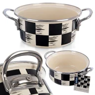 Garnki - Garnek emaliowany indukcja na indukcję gaz SZACHOWNICA 18 cm 1.5L ORION 113339 - miniaturka - grafika 1