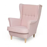 Fotele - Fotel skandynawski, Uszak Zella, 70x75x100 cm, jasny róż - miniaturka - grafika 1