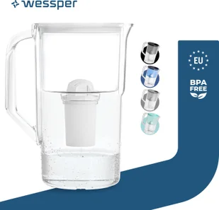 Dzbanek filtrujący wodę Wessper 2,8 l Kompatybilny z filtrem Brita Classic, system filtracji wody redukujący kamień, chlor i filtr wody biały - Dzbanki i imbryki Dzbanek filtrujący wodę Wessper 2,8 l Kompatybilny z filtrem Brita Classic, system filtracji wody redukujący kamień, chlor i filtr wody biały - Dzbanki i imbryki - miniaturka - grafika 1