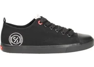 Trampki damskie - Cross Jeans Tenisówki FF2R4020C 38 Tenisowki Czarne Z Napisem - miniaturka - grafika 1