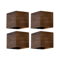 Lampy ścienne - QAZQA Zestaw 4 inteligentnych lamp ściennych z drewna orzechowego z WiFi G9 - Transfer - miniaturka - grafika 1
