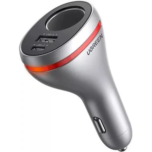 UGREEN Ładowarka samochodowa UGREEN CD204 z gniazdem zapalniczki USB USB-C 84W szara) - Ładowarki samochodowe - miniaturka - grafika 1