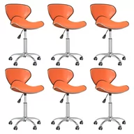 Krzesła - Lumarko Obrotowe krzesła stołowe, 6 szt., pomarańczowe, sztuczna skóra - miniaturka - grafika 1
