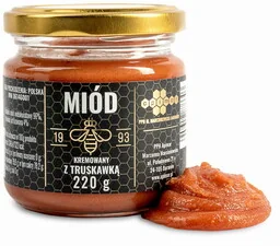 Miód kremowany z truskawką 220g polski premium - Miód Miód kremowany z truskawką 220g polski premium - Miód - miniaturka - grafika 1