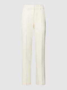 Spodnie damskie - Spodnie materiałowe z bocznymi, wpuszczanymi kieszeniami model ‘Bluris’ - grafika 1
