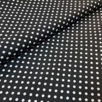 Tkanina bawełniana Czarna w białe groszki 50 x 140 cm - Pasmanteria - miniaturka - grafika 1