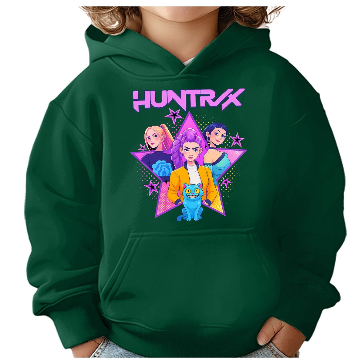 BLUZA DZIECIĘCA KPOP DEMON HUNTERS HUNTRIX 110-116 Z KAPTUREM BAWEŁNIANA