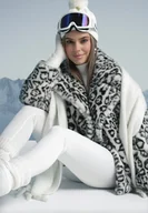 Kurtki damskie - Biała Kurtka Futerko w Panterkę z Kieszeniami Fidelis - miniaturka - grafika 1