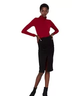 Spódnice - TRENDYOL Damska spódnica ołówkowa, podkreślająca figurę spódnica dzianinowa, czarny, XL - miniaturka - grafika 1