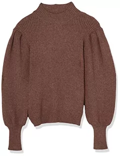 ONLY Damski sweter Onlkatia L/S z wysokim dekoltem KNT Noos sweter, Różowy brąz/szczegóły: w. melanż, XS - Swetry damskie - miniaturka - grafika 1