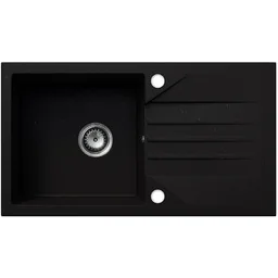 EOS Zlewozmywak granitowy EVINION czarny brokat srebrny (z ociekaczem) - Zlewozmywaki EOS Zlewozmywak granitowy EVINION czarny brokat srebrny (z ociekaczem) - Zlewozmywaki - miniaturka - grafika 1