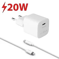 Ładowarki do telefonów - Fixed Ładowarka sieciowa Mini USB-C PD 20W MFI + Lightning kabel 1m FIXC20M-CL-WH - miniaturka - grafika 1