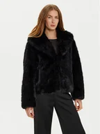 Płaszcze damskie - Marciano Guess Futro Audrey 4BGL29 7203A Czarny Regular Fit - miniaturka - grafika 1