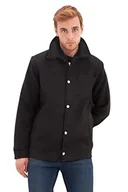 Kurtki męskie - Trendyol Męska kurtka zimowa z opuszczonym kołnierzem, jednokolorowa, regularna, czarna, M, Czarny, M - miniaturka - grafika 1